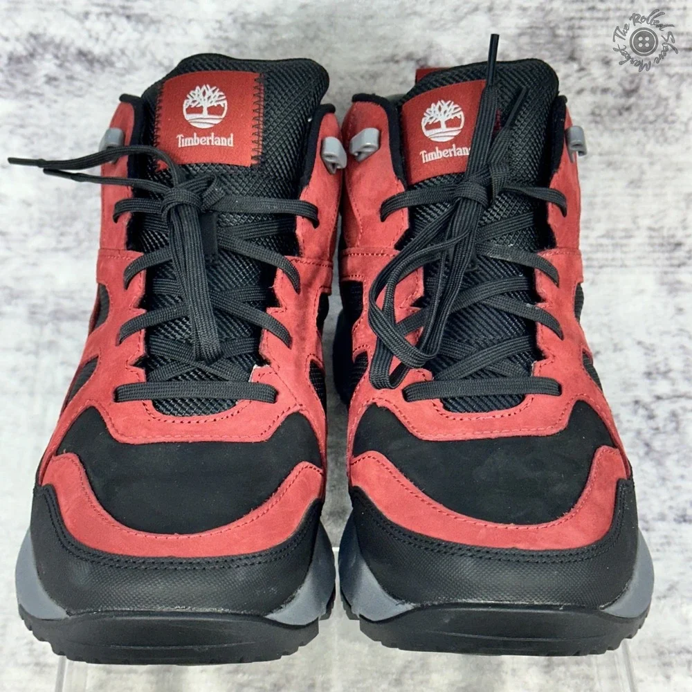 New‎ No Box Timberland Voyager Valley Hiking Boots Red Black Gray Men's Size 8